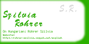 szilvia rohrer business card